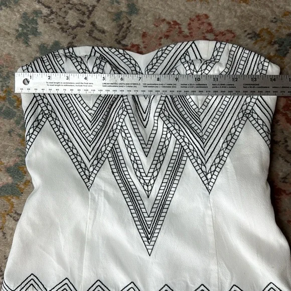 Free People Radiating Angles Strapless Dress - White and Black - Picture 8 of 14